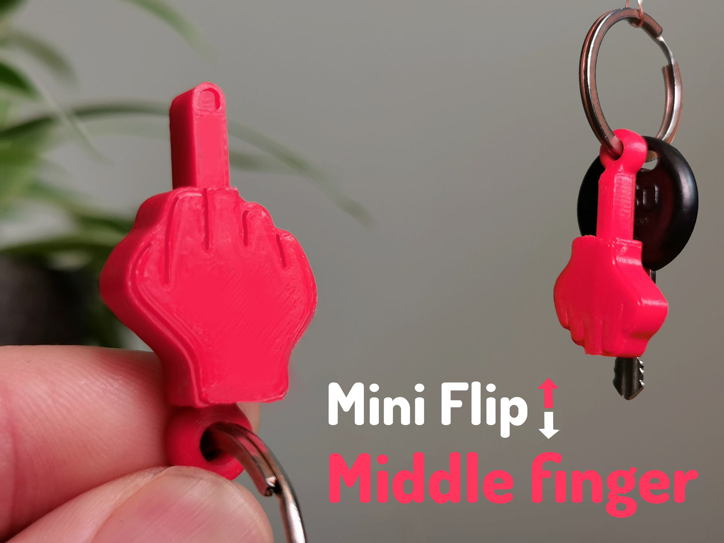 Middle Finger Keychain (3D Printed) -Designed by TomoDesigns